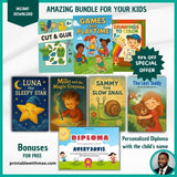Ultimate Kids Activity & Story Book Bundle – 8 Books + FREE Personalized Diploma