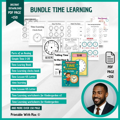 Fun & Easy Time-Telling Worksheets for Kindergarten (PDF Bundle)