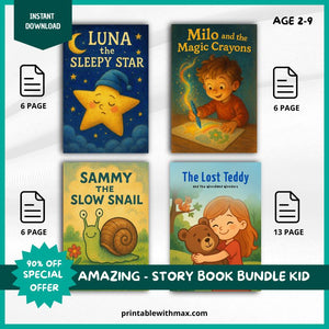 Ultimate Kids Activity & Story Book Bundle – 8 Books + FREE Personalized Diploma